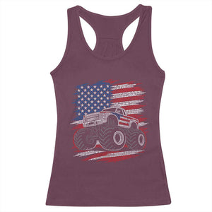 Patriotic Monster Truck Polka Dot Racerback Tank Top Dot Day Gift