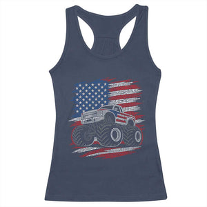 Patriotic Monster Truck Polka Dot Racerback Tank Top Dot Day Gift
