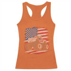 Patriotic Monster Truck Polka Dot Racerback Tank Top Dot Day Gift