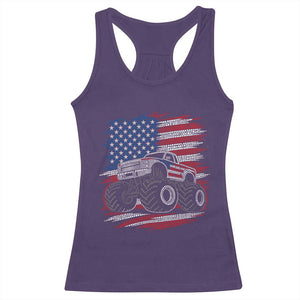Patriotic Monster Truck Polka Dot Racerback Tank Top Dot Day Gift