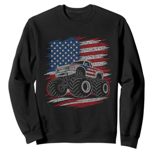 Patriotic Monster Truck Polka Dot Sweatshirt Dot Day Gift