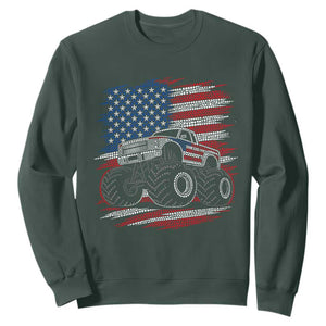 Patriotic Monster Truck Polka Dot Sweatshirt Dot Day Gift