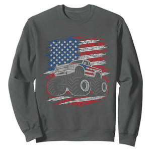 Patriotic Monster Truck Polka Dot Sweatshirt Dot Day Gift