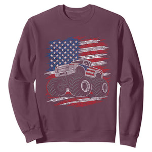 Patriotic Monster Truck Polka Dot Sweatshirt Dot Day Gift