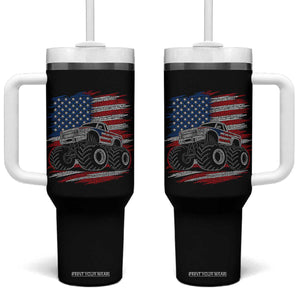 Patriotic Monster Truck Polka Dot Tumbler With Handle Dot Day Gift