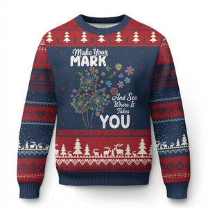 Happy Dot Day Ugly Christmas Sweater Make Your Mark And See Where It Takes You
