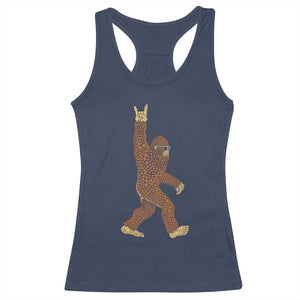 Funny Polka Dot Bigfoot Rock On Racerback Tank Top Dot Day Gift