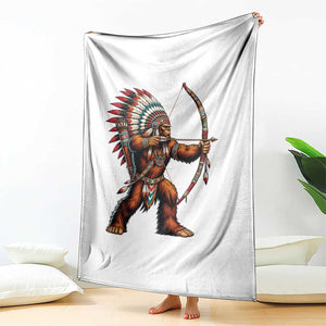 Native American Bigfoot Chief Throw Blanket Forest Warrior Pride Graphic
