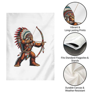 Native American Bigfoot Chief Garden Flag Forest Warrior Pride Graphic