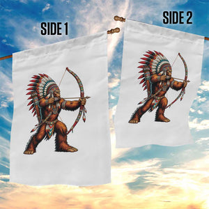 Native American Bigfoot Chief Garden Flag Forest Warrior Pride Graphic