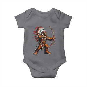 Native American Bigfoot Chief Baby Onesie Forest Warrior Pride Graphic