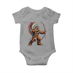 Native American Bigfoot Chief Baby Onesie Forest Warrior Pride Graphic