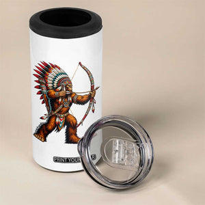 Native American Bigfoot Chief 4 in 1 Can Cooler Tumbler Forest Warrior Pride Graphic TS12 Print Your Wear