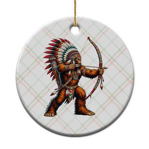 Native American Bigfoot Chief Ceramic Ornament Forest Warrior Pride Graphic