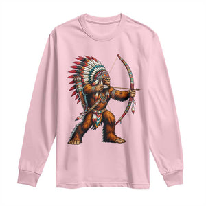 Native American Bigfoot Chief Long Sleeve Shirt Forest Warrior Pride Graphic