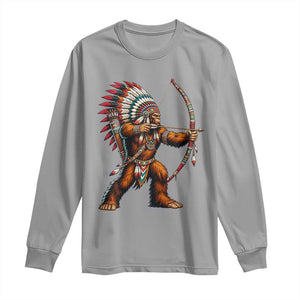 Native American Bigfoot Chief Long Sleeve Shirt Forest Warrior Pride Graphic