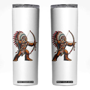 Native American Bigfoot Chief Skinny Tumbler Forest Warrior Pride Graphic