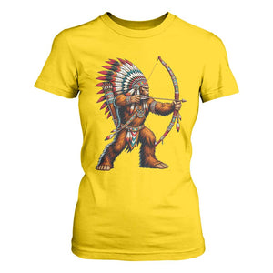 Native American Bigfoot Chief T Shirt For Women Forest Warrior Pride Graphic