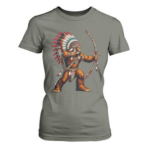 Native American Bigfoot Chief T Shirt For Women Forest Warrior Pride Graphic