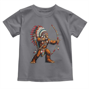 Native American Bigfoot Chief Toddler T Shirt Forest Warrior Pride Graphic