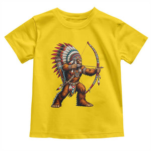 Native American Bigfoot Chief Toddler T Shirt Forest Warrior Pride Graphic