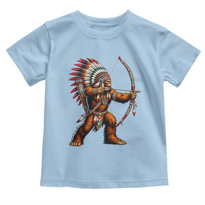 Native American Bigfoot Chief Toddler T Shirt Forest Warrior Pride Graphic