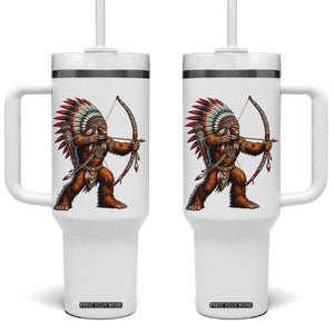 Native American Bigfoot Chief Tumbler With Handle Forest Warrior Pride Graphic