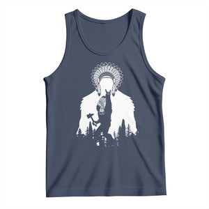 Bigfoot Native American Chief Tank Top Hunting Spear Warrior Graphic