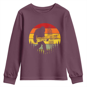 Vintage Pacific Northwest Bigfoot With Totem Pole Youth Sweatshirt