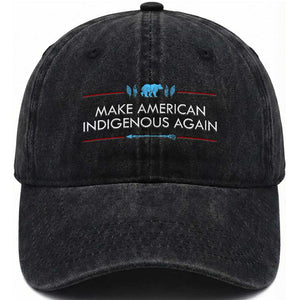 Make America Indigenous Again Washed Cotton Baseball Cap Native Heritage Pride