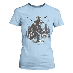 Funny Halloween Gift T Shirt For Women Bigfoot Witch Costume TS12 Light Blue Print Your Wear