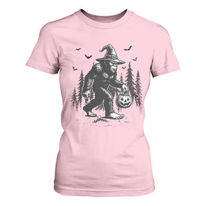 Funny Halloween Gift T Shirt For Women Bigfoot Witch Costume TS12 Light Pink Print Your Wear