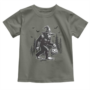Funny Halloween Gift Toddler T Shirt Bigfoot Witch Costume TS12 Military Green Print Your Wear