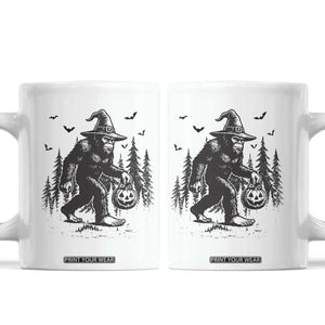 Funny Halloween Gift Coffee Mug Bigfoot Witch Costume TS12 White Print Your Wear