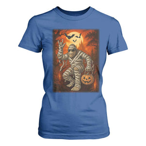 Halloween Mummy Bigfoot T Shirt For Women Funny Cryptid Gift TS12 Royal Blue Print Your Wear