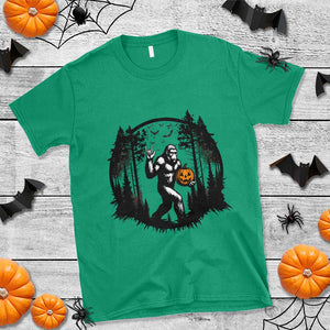 Funny Halloween Bigfoot With Jack O Lantern T Shirt TS12 Irish Green Print Your Wear