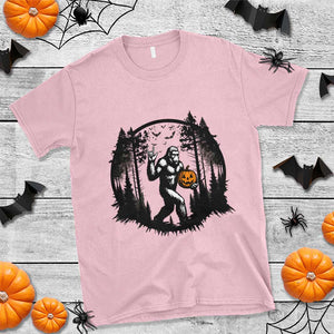 Funny Halloween Bigfoot With Jack O Lantern T Shirt TS12 Light Pink Print Your Wear