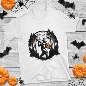 Funny Halloween Bigfoot With Jack O Lantern T Shirt TS12 White Print Your Wear