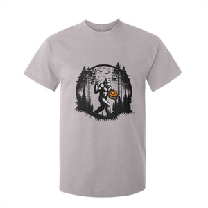 Funny Halloween Bigfoot With Jack O Lantern T Shirt For Kid TS12 Ice Gray Print Your Wear