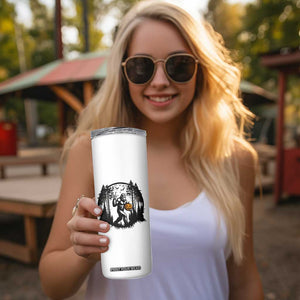 Funny Halloween Bigfoot With Jack O Lantern Skinny Tumbler TS12 Print Your Wear