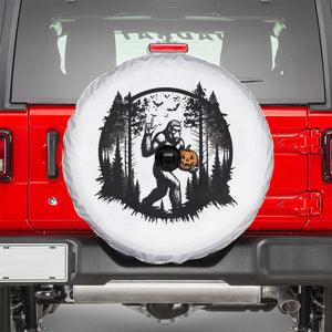Funny Halloween Bigfoot With Jack O Lantern Spare Tire Cover TS12 White Print Your Wear