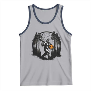 Funny Halloween Bigfoot With Jack O Lantern Tank Top TS12 Athletic Heather Navy Print Your Wear