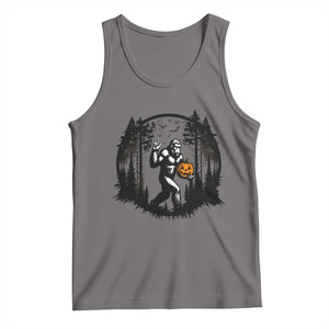 Funny Halloween Bigfoot With Jack O Lantern Tank Top TS12 Deep Heather Print Your Wear