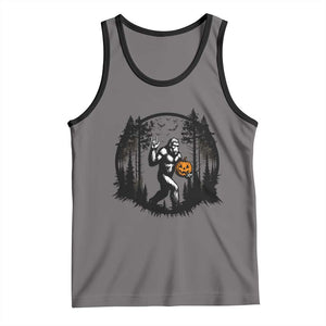 Funny Halloween Bigfoot With Jack O Lantern Tank Top TS12 Deep Heather Black Print Your Wear