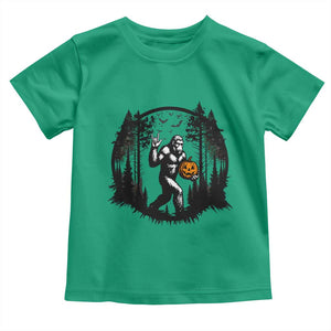 Funny Halloween Bigfoot With Jack O Lantern Toddler T Shirt TS12 Irish Green Print Your Wear