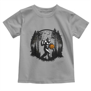 Funny Halloween Bigfoot With Jack O Lantern Toddler T Shirt TS12 Sport Gray Print Your Wear