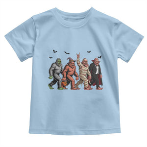 Funny Halloween Toddler T Shirt Bigfoot Monster Cosplay Characters TS12 Light Blue Print Your Wear