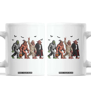 Funny Halloween Coffee Mug Bigfoot Monster Cosplay Characters TS12 White Print Your Wear