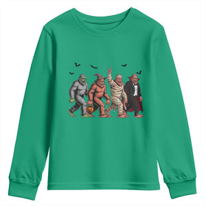 Funny Halloween Youth Sweatshirt Bigfoot Monster Cosplay Characters TS12 Irish Green Print Your Wear