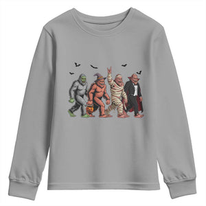 Funny Halloween Youth Sweatshirt Bigfoot Monster Cosplay Characters TS12 Sport Gray Print Your Wear